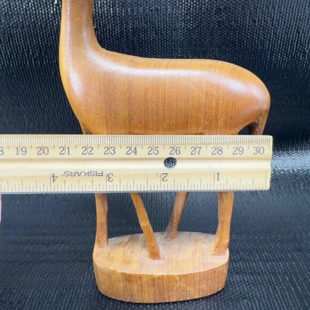 Vintage Hand Carved Wooden Gazelle Antelope Deer Sculpture Figurine Folk Art VTG